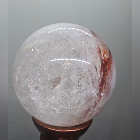 Fire Quartz Sphere w/Goddess Holder - Picture 3 of 6